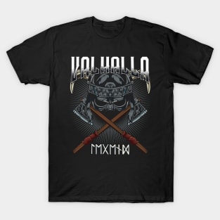 Vikings - Valhalla Viking Axes Nordic Runes T-Shirt